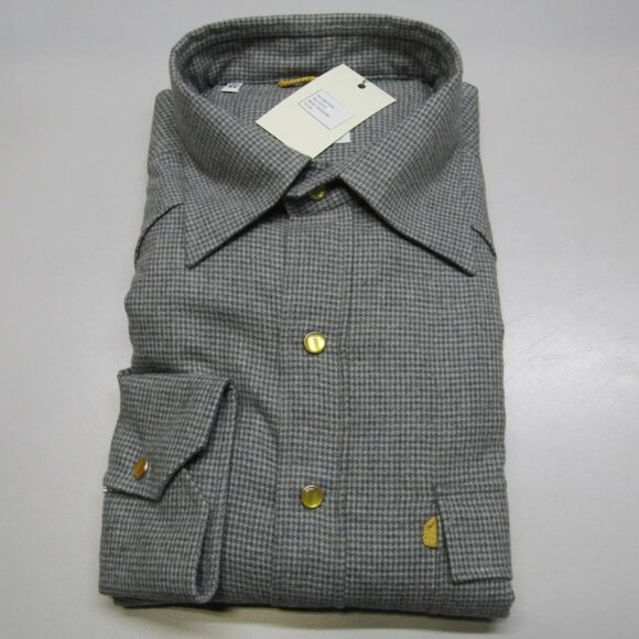 NEW NO MAN WALKS ALONE Men’s Western Microtooth Cotton Shirt Melton Gray Size 15 - Picture 3 of 4